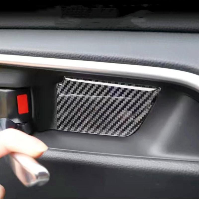Углеродное волокно, внутренняя дверная чаша, ручка, накладка, наклейка, наклейки для Toyota RAV4 Corolla Camry Tundra, салон автомобиля