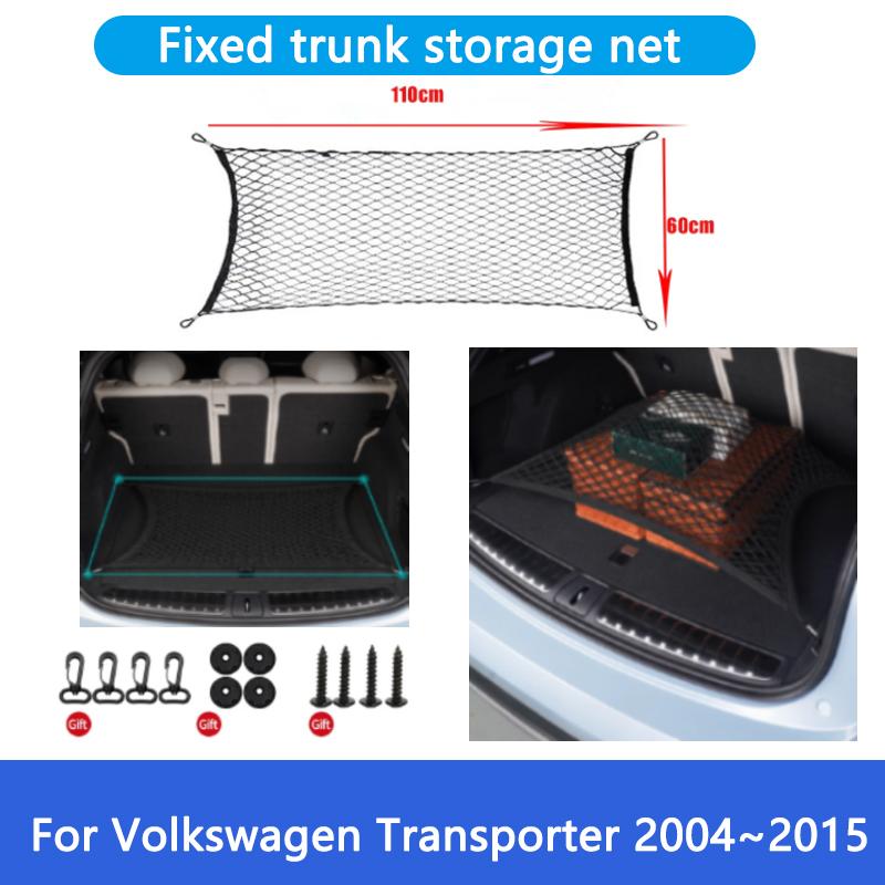 Double Layer Net For Volkswagen Transporter 2004~2015 T5 T6 VW Caravelle Car Trunk Net Elastic Upgraded Organizer Sticker Parts