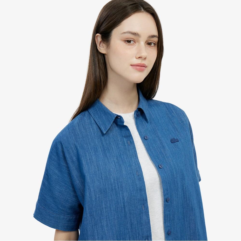 [lacoste] Women's Dolman Fit Short Sleeve Tencel Shirt CF140E-56G36L