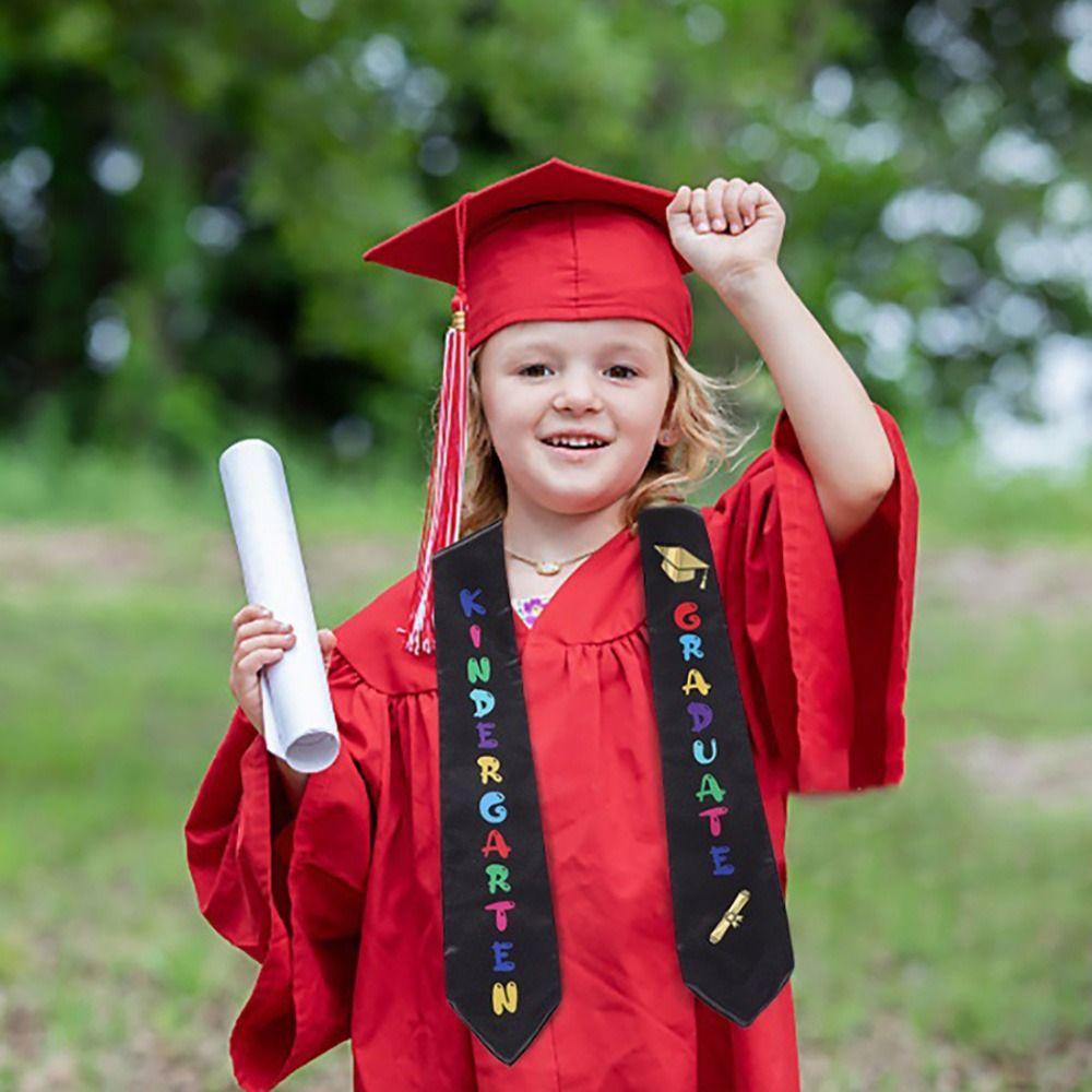 Черные ленты Выпускной шарф для дошкольников Выпускной шарф-лента Выпускные мантии Лента для детского сада