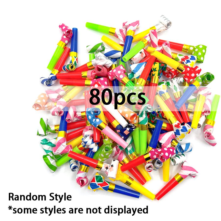 24/48/80/160pcs Party Blower Colorful Whistles Cheer Generator Atmosphere Creating Supplies Festival Birthday Celebration XJM