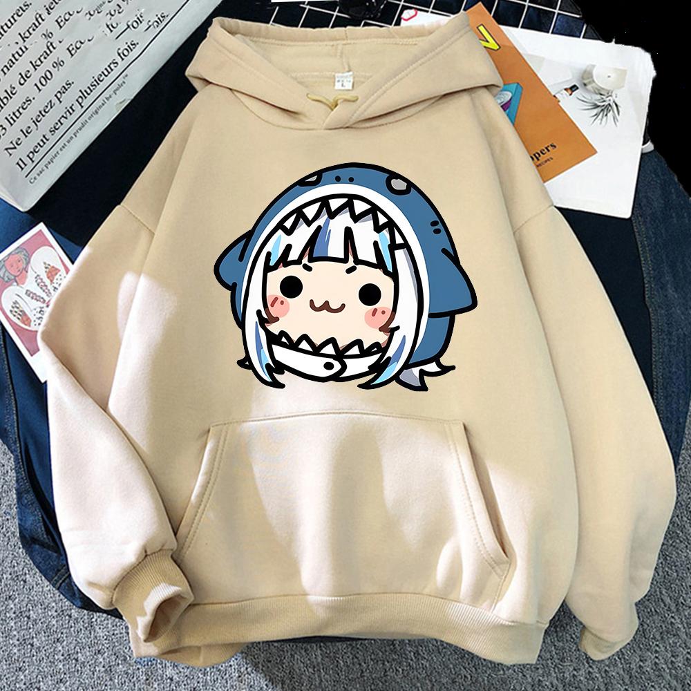 Толстовки Hololive на английском языке VTuber Gawr Gura Merch Causal Japanese Streetwear для мужчин с длинным рукавом, толстовка с капюшоном, повседневная толстовка Y2K