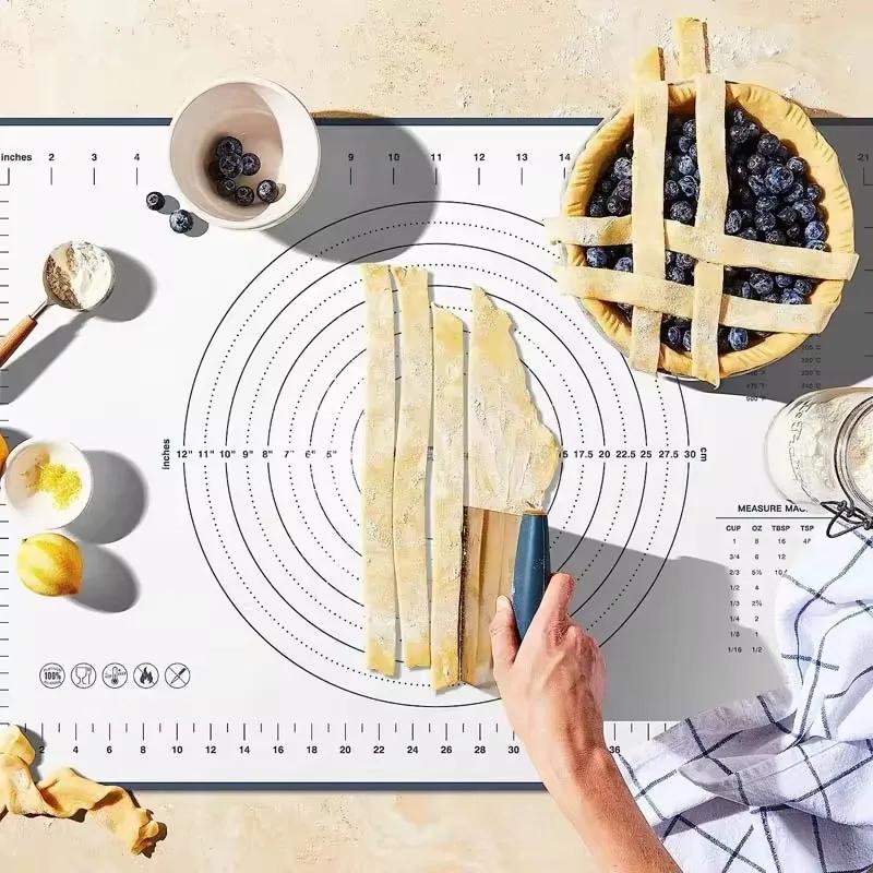 1 шт. 40X50 см белый и красный коврик для замешивания теста силиконовый коврик для выпечки пиццы торт тестомес кухонный гриль гаджеты формы для выпечки