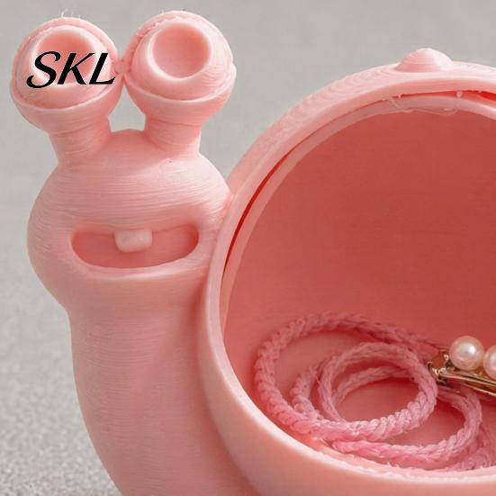 Clutter Storage Container Cute Snail Box, 3D Printed Novelty Ornament, Trinket Small Jewelry Box Holder with Lid, Fun Desk Organizer for Hair Ties