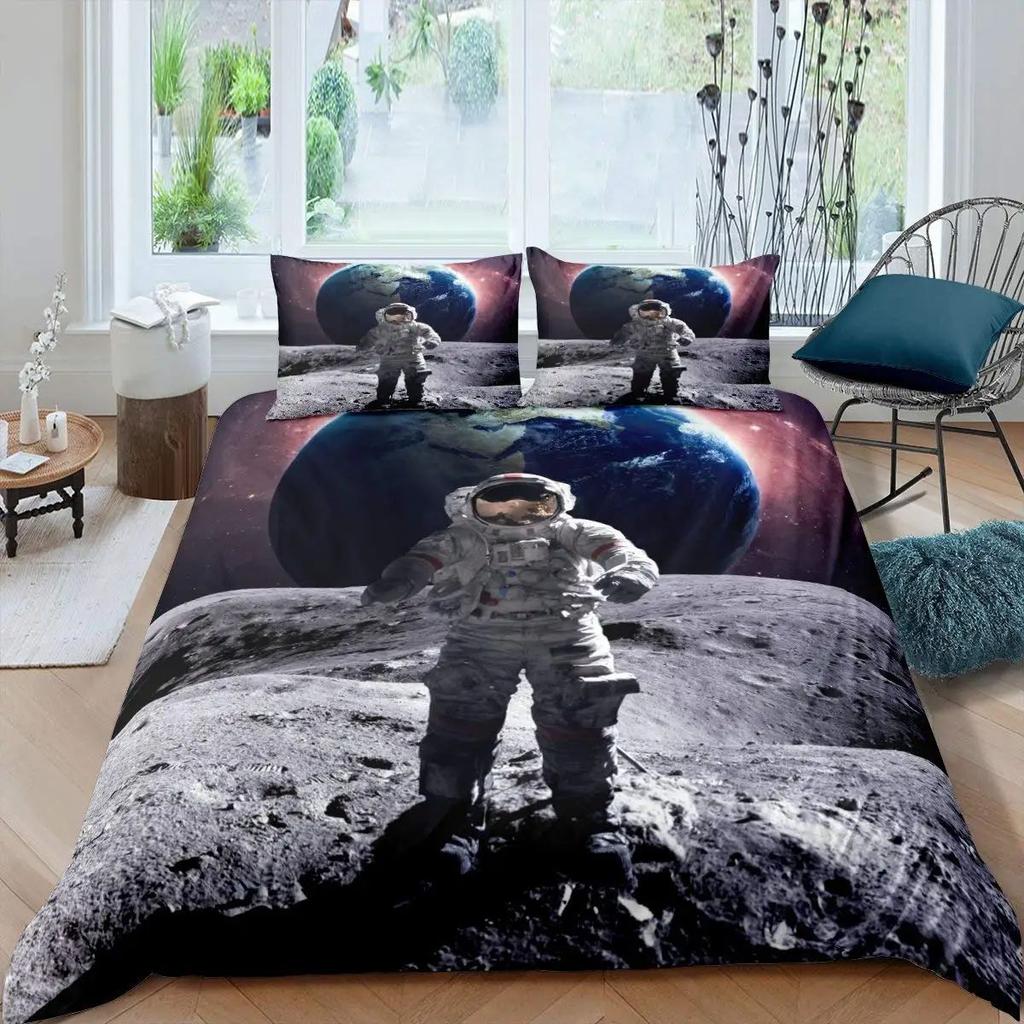 Комплект пододеяльника «Астронавт» Комплект постельного белья «Галактика Космос» с наволочкой Комплект из трех предметов