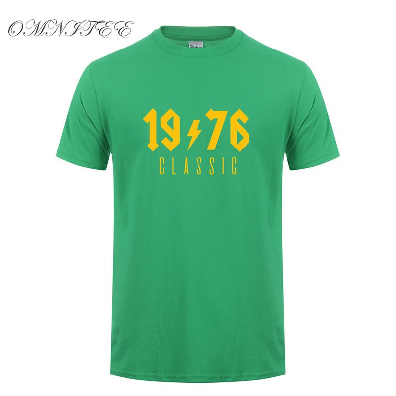 Omnitee 1976 Classic T Shirt Unisex Cotton Oneck Short Sleeve 1976 Birthday Gift Tshirt Unisexs Tops Tee Oz196