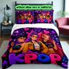 3pcs K-pop Hunter Pattern Duvet Cover and Pillowcases, Home Textiles Skin-friendly Machine Washable, Unique Birthday Gift