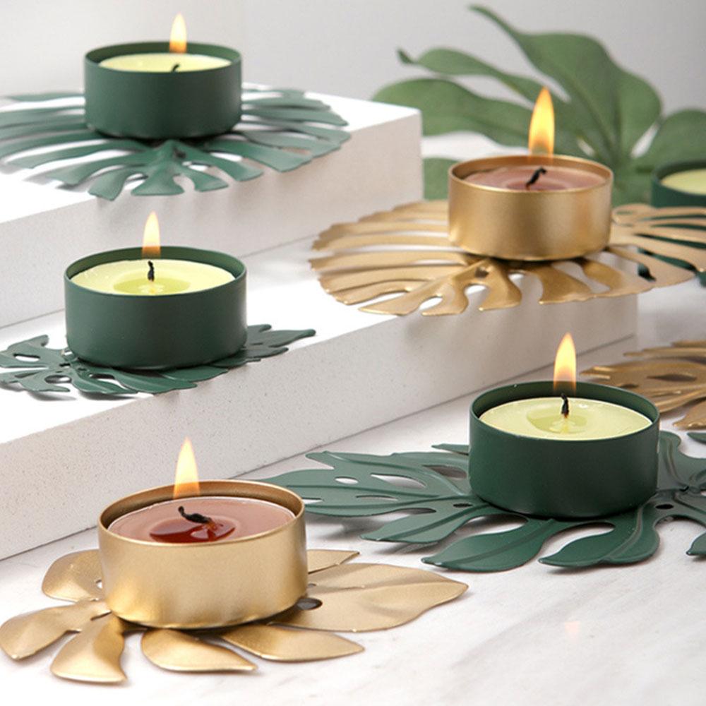 Подсвечники из металла в форме листа для домашнего декора, свадебные украшения, аксессуары, подсвечники для канделябра, центральный элемент, винтаж