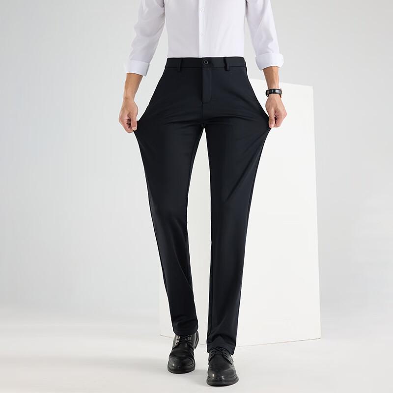 FengXun Men's Autumn/Winter Thickened Straight-Leg Casual Pants