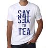 Мужская винтажная футболка Футболка с рисунком Say Yes to Tea White
