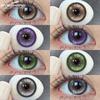 1 пара фиолетовых линз для глаз, цветные контактные линзы, красные линзы, фиолетовые зрачки для линз для натуральных глазных линз