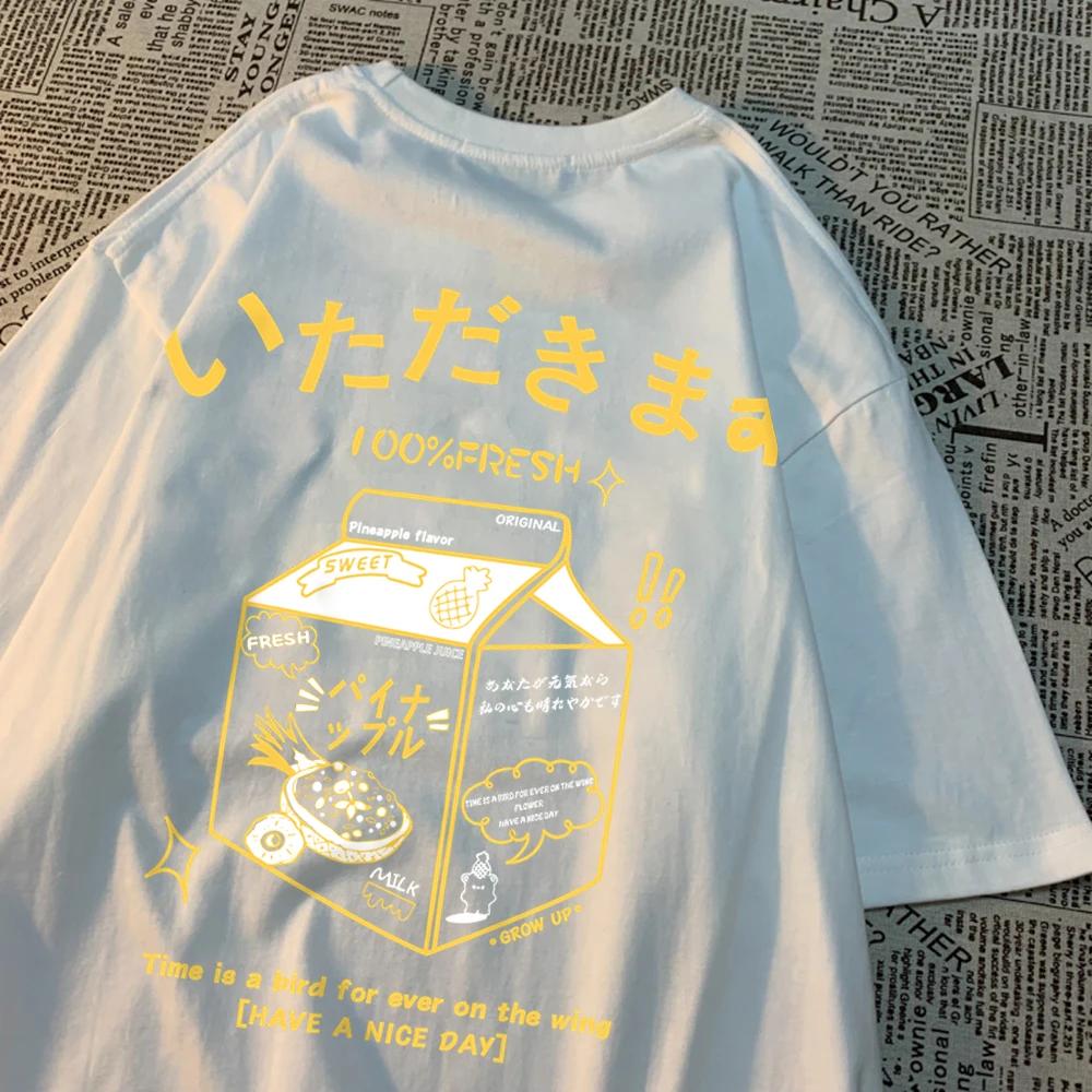 100% Fresh Pineapple Juice Time Is A Bird For Ever On The Wing Tshirt Casual Top Cotton Breathable T-Shirt Soft Loose Tees