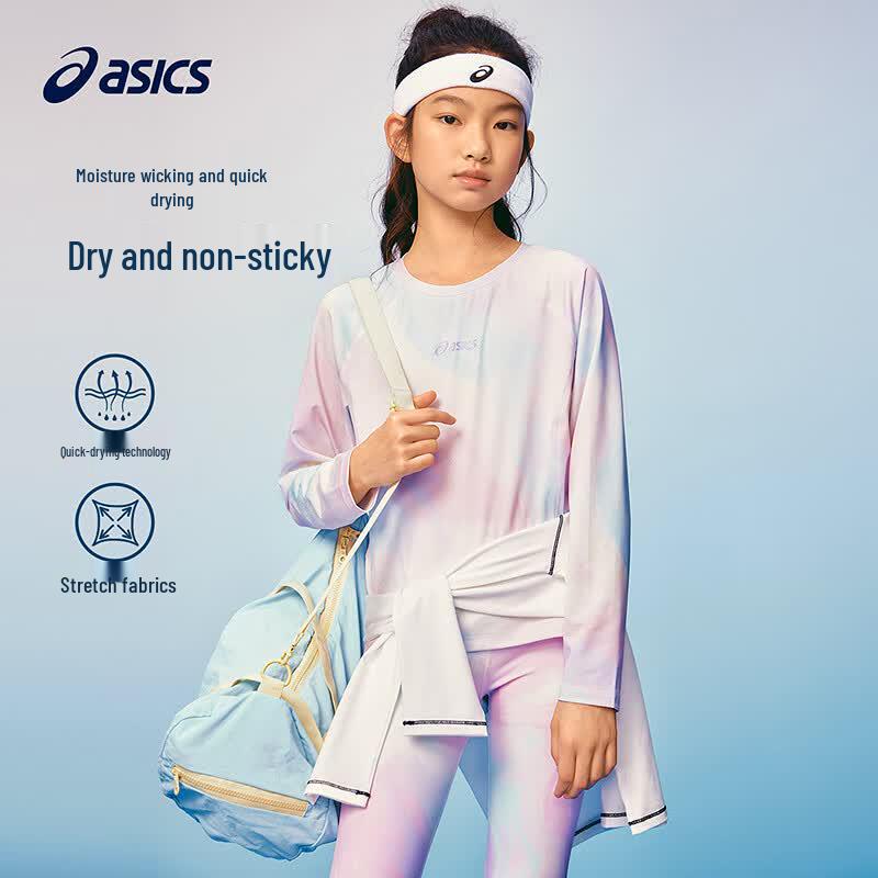 Asics Женская футболка с принтом и длинным рукавом, отводящая влагу