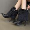 Fur Super High Heels Ankle Snow Boots New Pointed Toe Shoes Winter 2025 Trend Elegant Party Shoes Fashion Sexy Pumps Botas Mujer