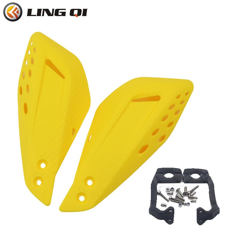 LINGQI Carbon Fiber Texture Universal Handlebar Protector Handguard Fit for Dirt Bike Front Brush Guard Bar Handle Protector