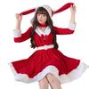 Christmas Santa Maid Dress with Ribbon [Milky Time] Costume, (V-Neck Santa)