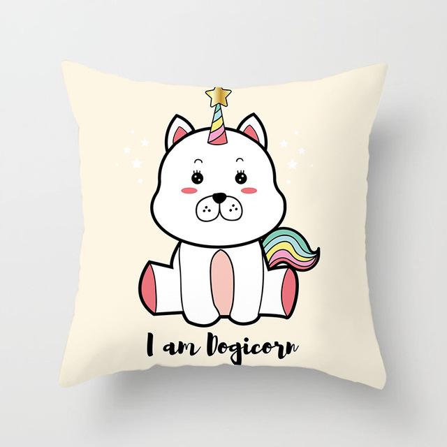 Милая Наволочка для Подушки Единорог Мультяшное Животное Кошка Фламинго Полиэстер Наволочка для Декоративной Подушки Слон Единорог Наволочки