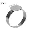 20pcs Flat Base Blank Rings Adjustable Stainless Steel Rings Jump Rings Flat Rings  Jewelry Creation