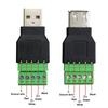 Женский USB 2.0 Разъем Типа A Адаптер Разъем Jack Винтовой Клеммный Разъем Разъем с Экранированием Винтовая Клемма 5-контактный USB Jack
