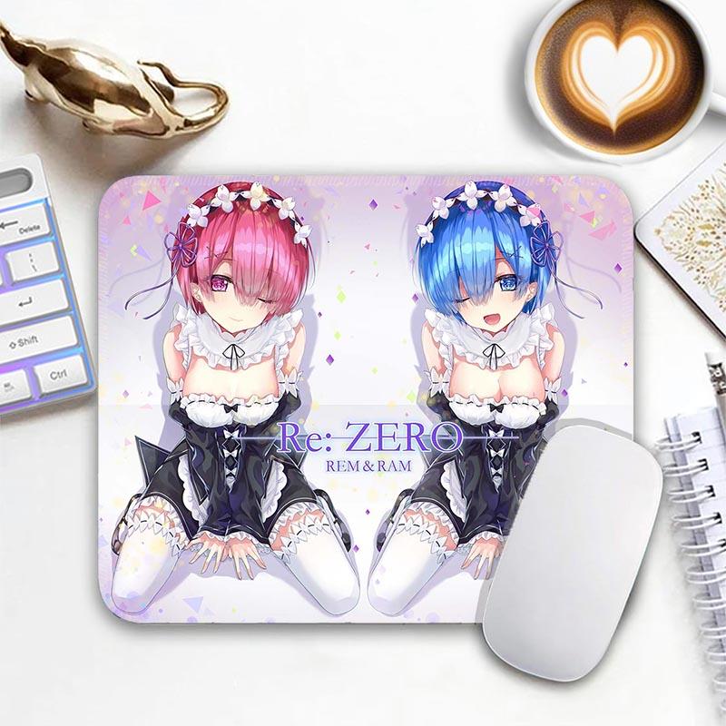 Игровой коврик для мыши R_Rem R_Re Zero, маленький, для геймера, с нескользящим краем, стандартный, компактный, для ПК, с прошивкой, офисный коврик