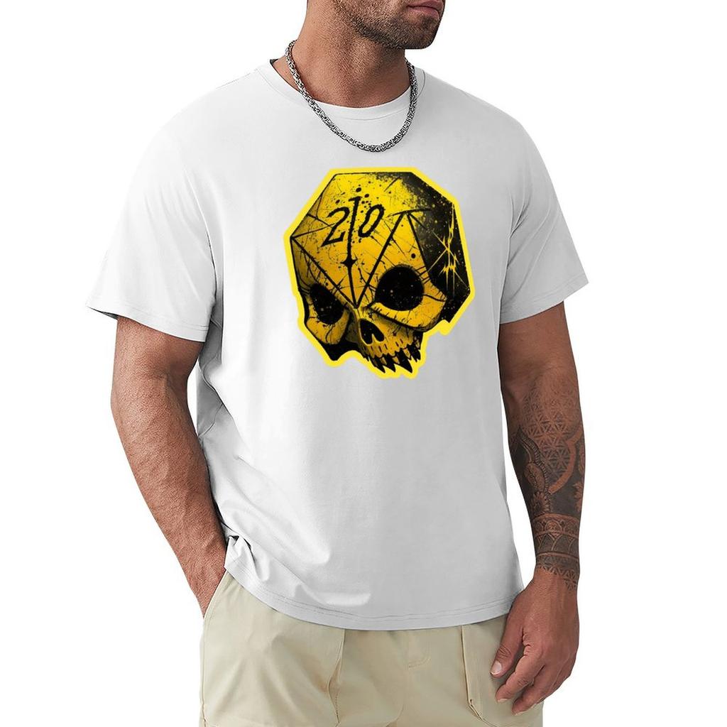 Mrk Borg Yellow Skull d20 TShirt Louboutins shirts graphic tees korean fashion big and tall t shirts for men