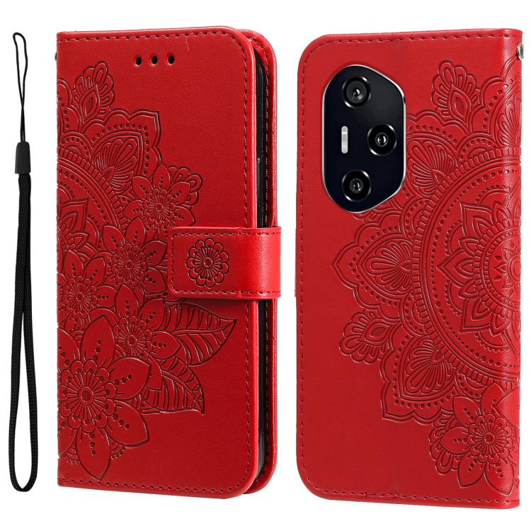 Seven-petal Flowers Embossing Leather Phone Case