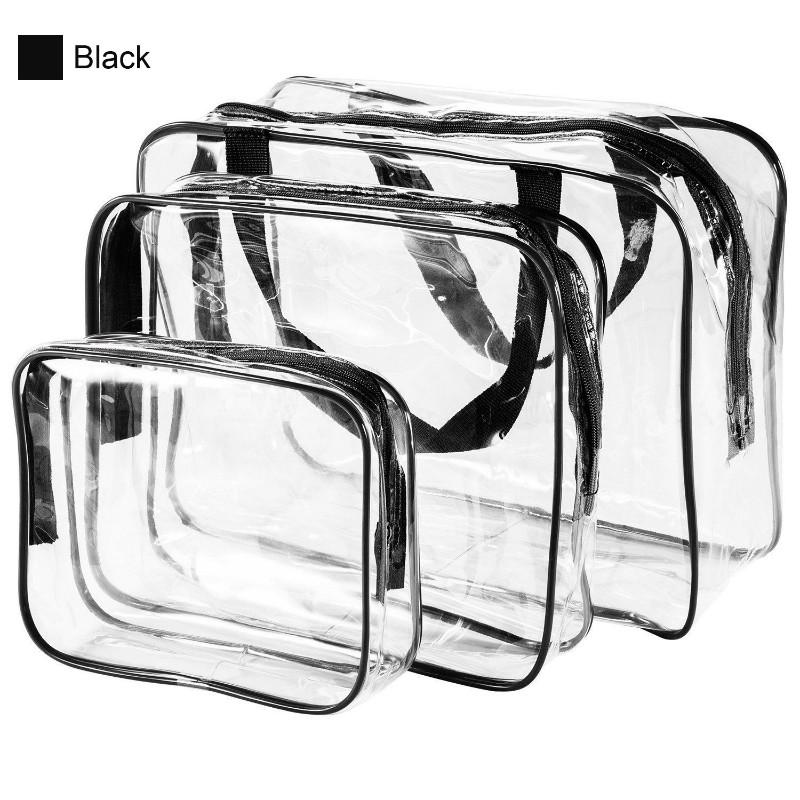 Multi-function Trend Transparent Waterproof Wash Bag Travel Storage Bag Cosmetic Bag Pvc Three-piece