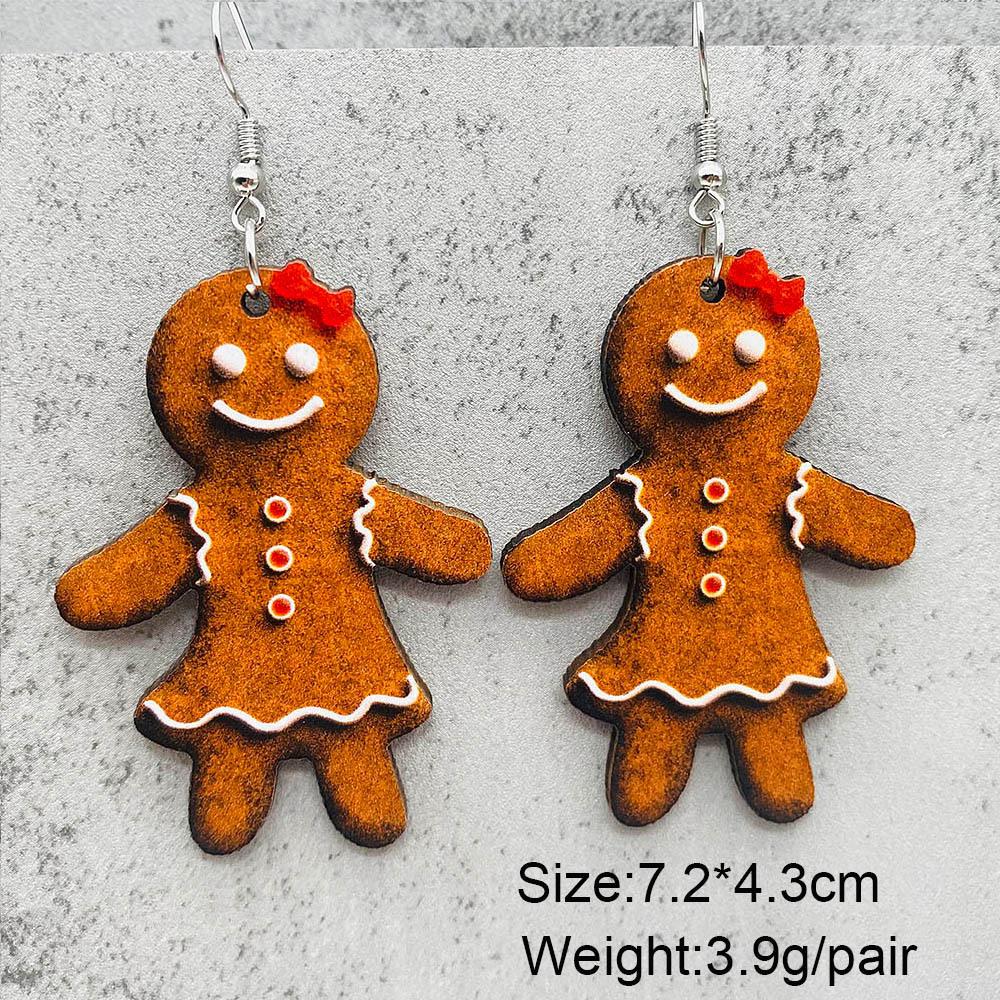 Праздничные деревянные серьги-леденцы в форме рождественского леденца для Рождества и Хэллоуина