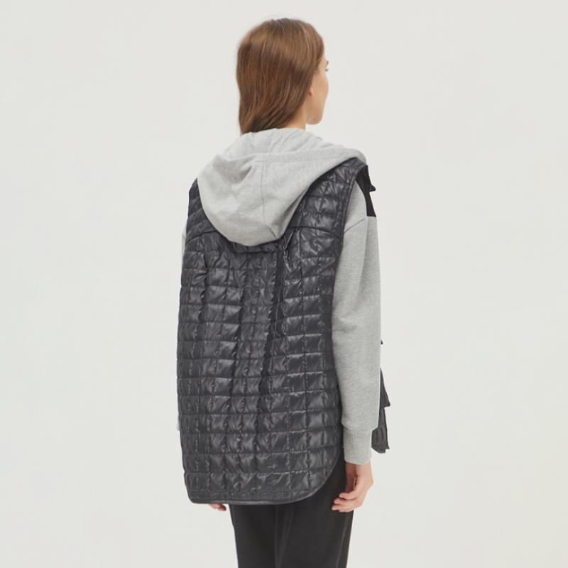  Benetton Benetton Джерси с капюшоном Goose Стеганый жилет Bapd66161 Bk