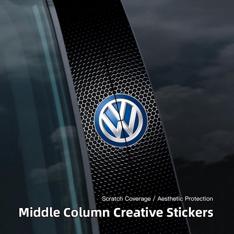Valve Stems Caps Car Center Column Decorative Sticker Middle Column Creative Sticker For VW Volkswagen GOLF 5 Tiguan Polo Golf 6 zg4