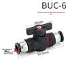 Pneumatic PU Tube Quick Connector Hand Valve BUC6/8/10/12mm for Air Compressors