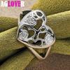 925 Sterling Silver AAA Zircon Heart Ring Jewelry