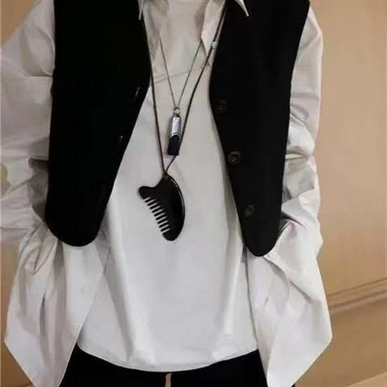 Корейское ожерелье с кисточкой в стиле Ча Цзинъюань и подвеской-кистью – Элегантный, Нишевый Дизайн, Длинная Цепочка для Свитеров