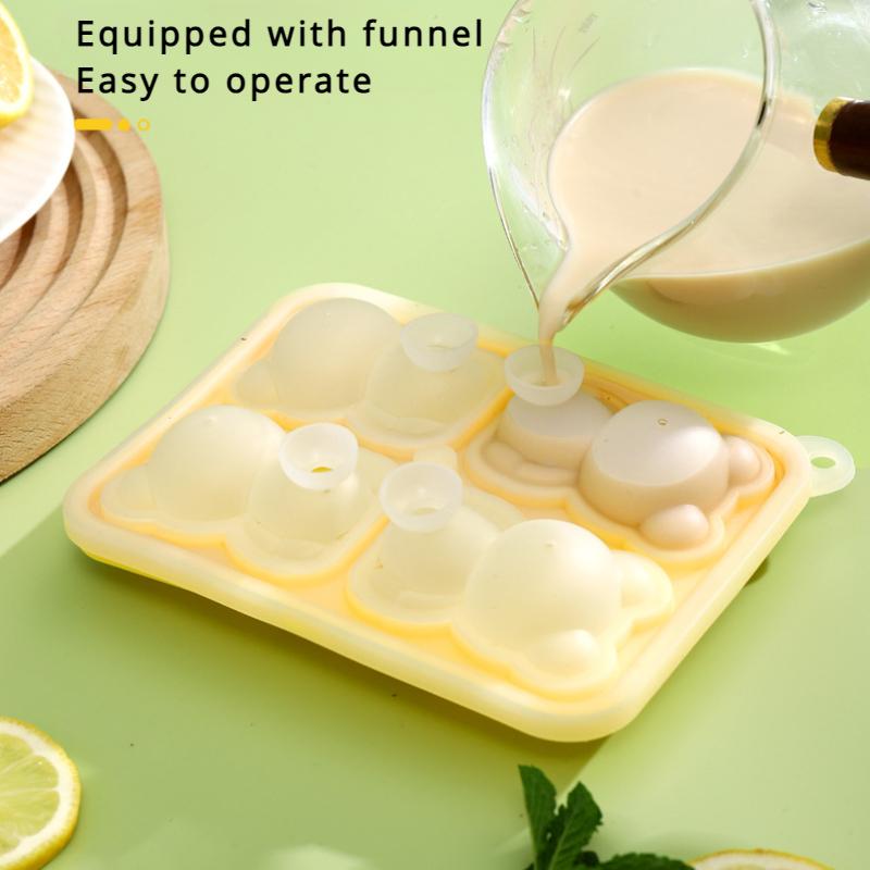 Форма для льда в виде креативного медведя из пищевого силикона, бытовая форма для льда, мультяшная форма для льда, простая операция по извлечению из формы, инструменты для мороженого