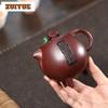 260ml Yixing Purple Clay Teapots Handmade Tripodia Pot Raw Ore Dragon's Blood Sand Tea Making Kettle With Strainer Zisha Tea Set