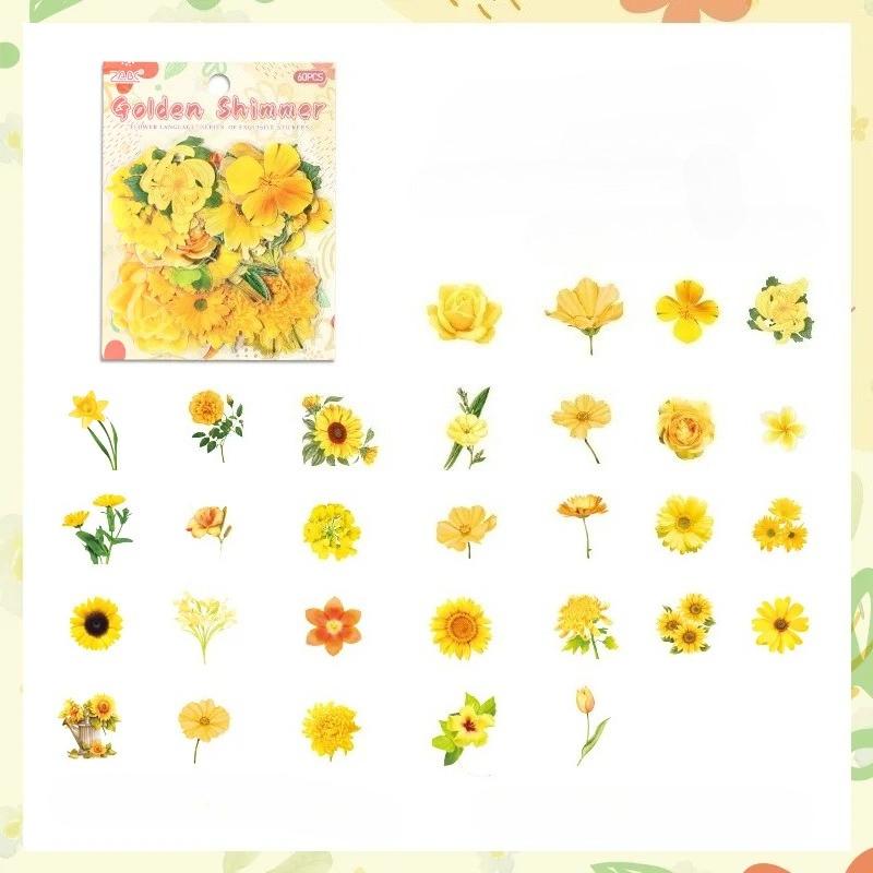 60 шт./упак. Наклейки с растительными цветочными кластерами, креативные канцелярские товары для джанк-журнала, декоративные наклейки для DIY, скрапбукинга, школьные принадлежности