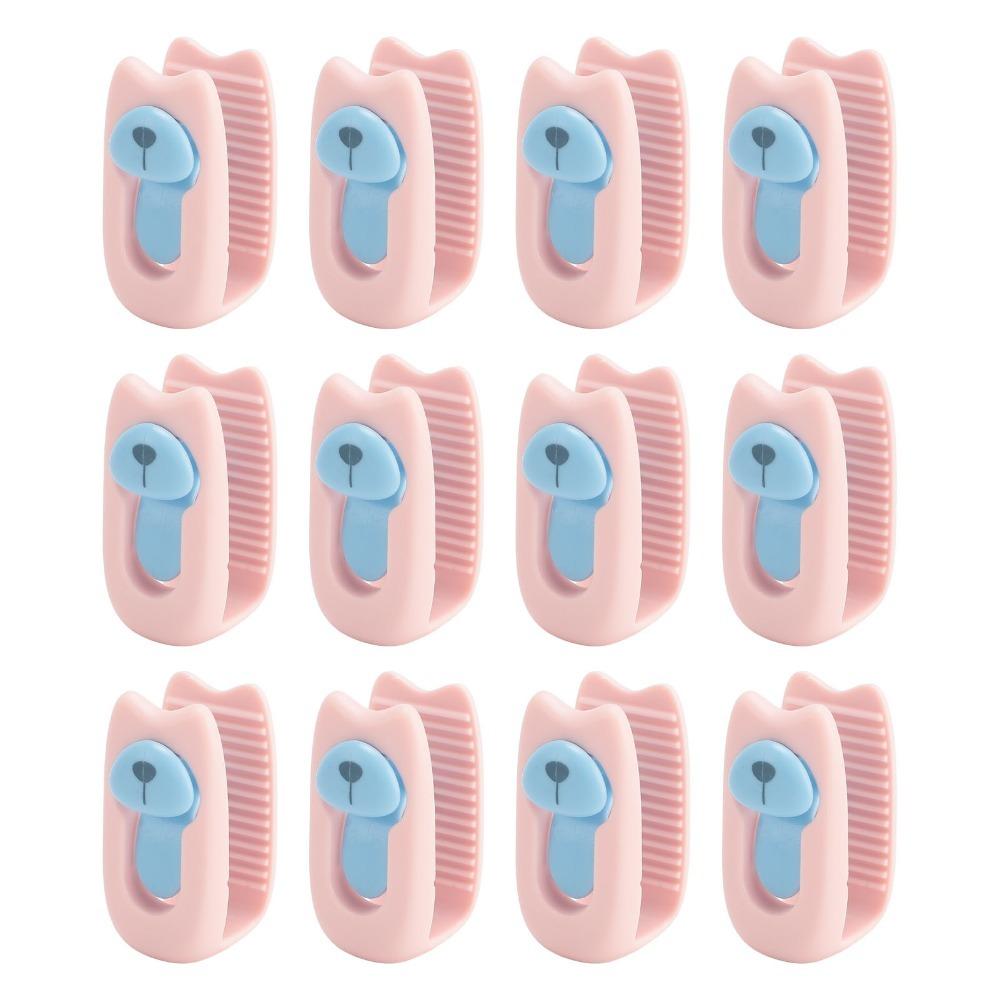 12Pcs Cute White/Pink/Blue Duvet Clips ABS Bear Shape Comforter Fasteners Prevent Shifting Simple Design Comforter Clips Duvet