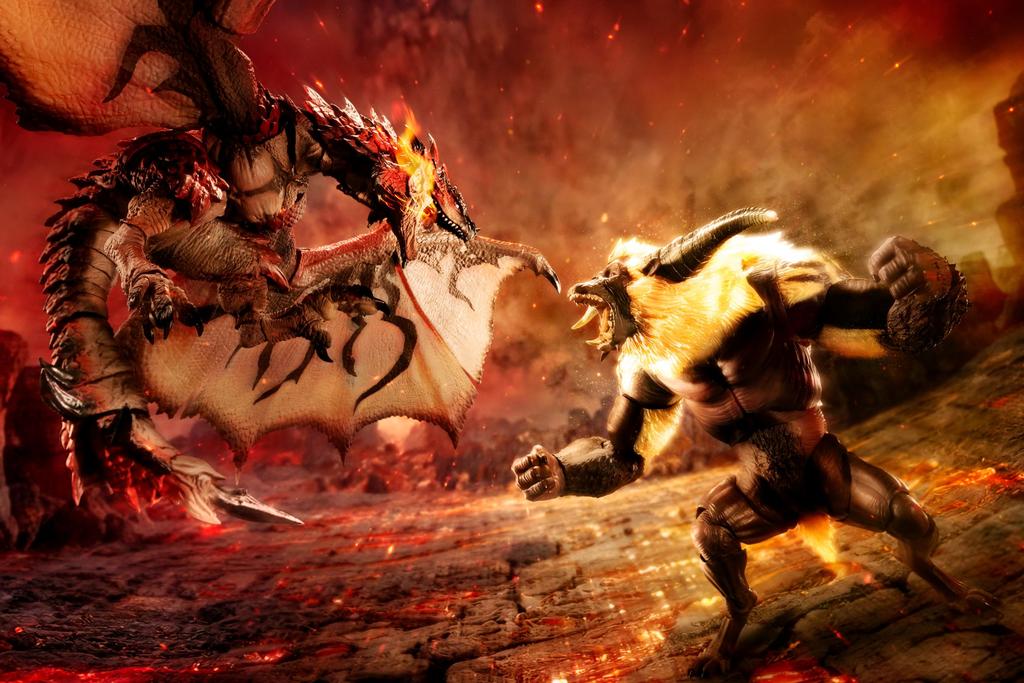 TAMASHII NATIONS Monster Arts Monster Hunter Series Разъяренный Раджанг 200 мм окрашенная подвижная фигурка SH. приблизительно. ПВХ и АБС