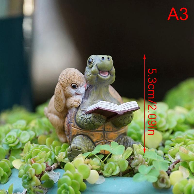 1Pc Mini Countryside Turtles Rabbits Hedgehog Statues Sculptures Yoga Figurine Living Room Home Fish Tank Decor Desk Ornaments