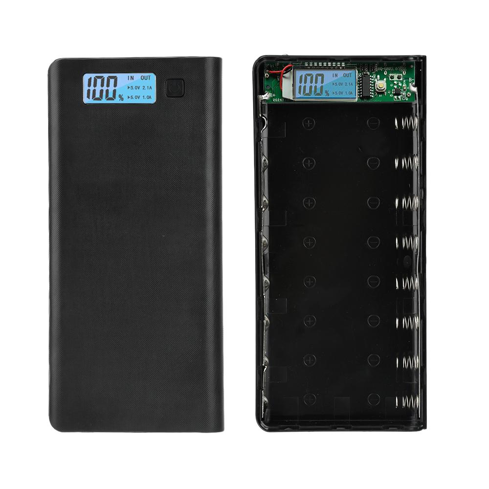 Power Bank Корпус для аккумуляторов Зарядное устройство для мобильного телефона DIY Корпус с цифровым дисплеем LCD Без пайки 8-секционный корпус для аккумуляторов 18650