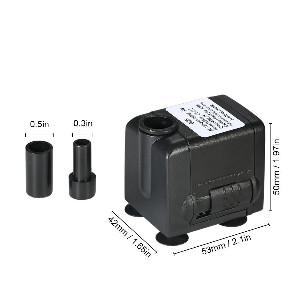 450 л/ч 6 Вт погружной водяной насос для аквариума настольных фонтанов прудовых садов и гидропонных систем с 2 насадками