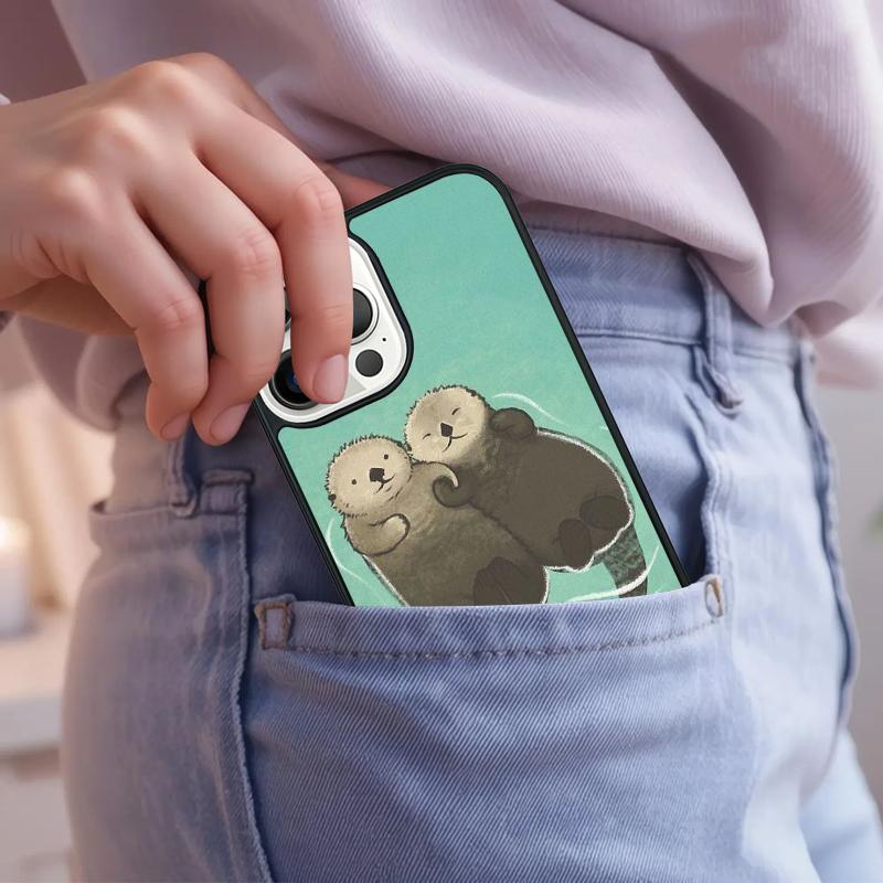 Cute cartoon otter Phone Case For iPhone 17 Air 15 16e 14 13 Pro Max Coque 12 11 Pro Max PLUS cover