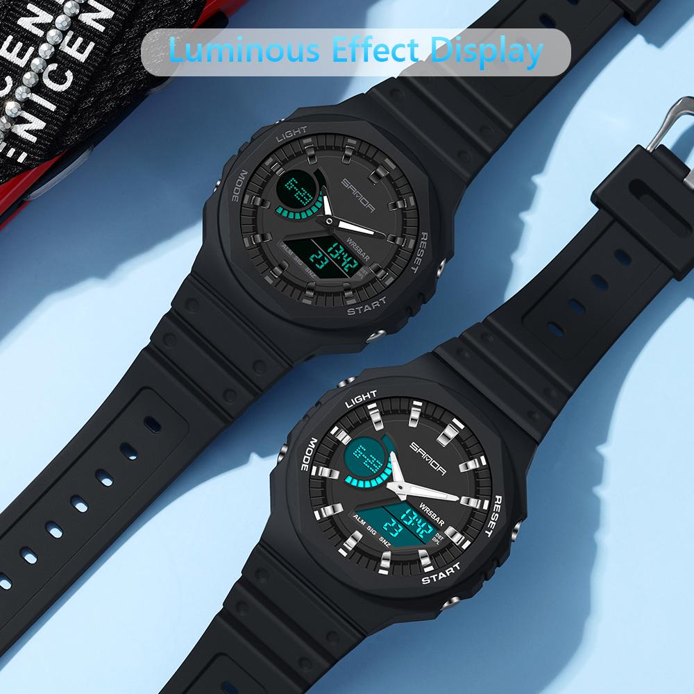 Sanda New Casual Men's Watches 50m Waterproof Sport Quartz Watch For Male Wristwatch Digital G Style Shock Relogio M