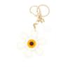 Charm Sunflower Keychain Tassels Flower Bag Pendant Car Keyring PU Leather Key Ring  Men