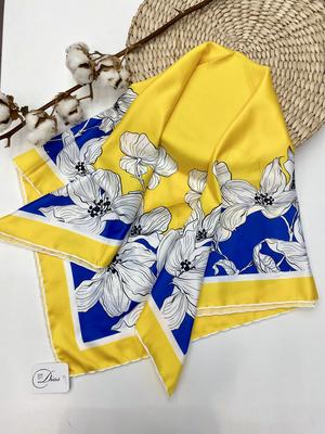 90 * 90 см Квадратный шелковый шарф Женщины Шали N Дизайнер Принт Шифон  Шарф Foulard Леди Шея Шарфы Мягкие Биг Бандана