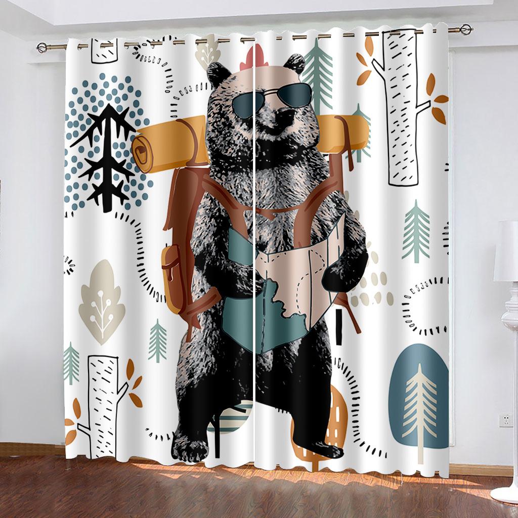 Детские любимые милые солнцезащитные шторы серии «Мир животных», 2 предмета, украшение для дома для гостиной, спальни