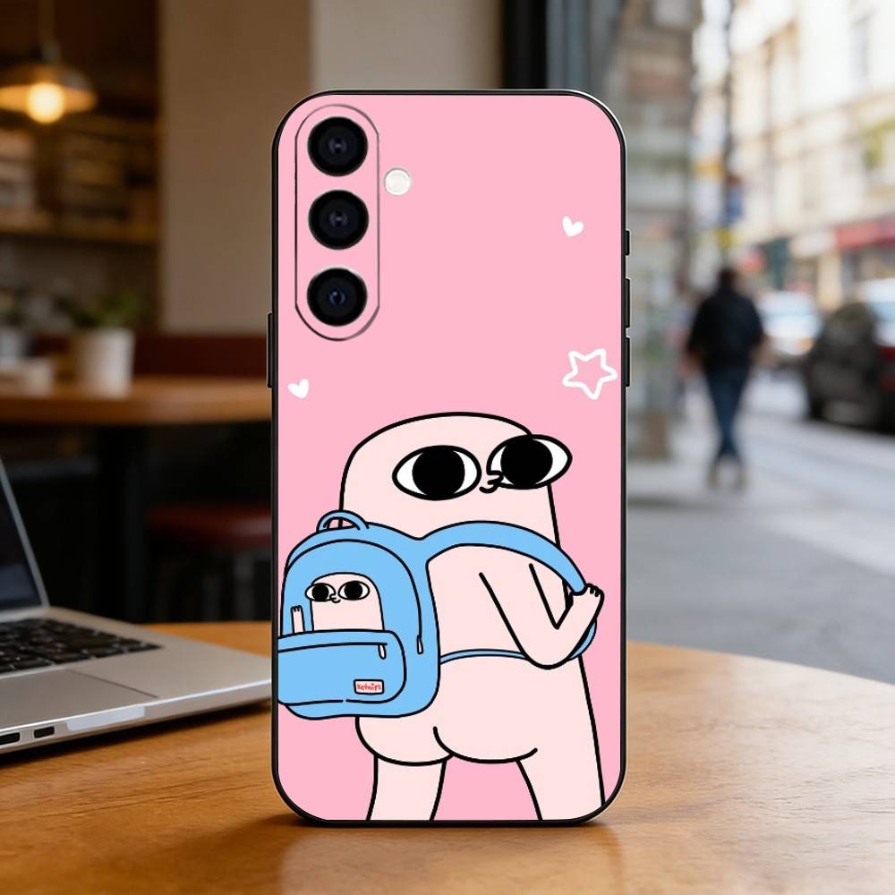 Ketnipz Cute Cartoon Phone Case For Samsung Galaxy A73,A72,A71,A70,A53,A52,A51,Soft Silicone Black Cover