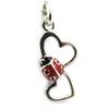 Les Trésors De Lily [L5696] - Silver Pendant 'Ladybug' Silver-red (rhodium-plated) Love - 17x10 Mm