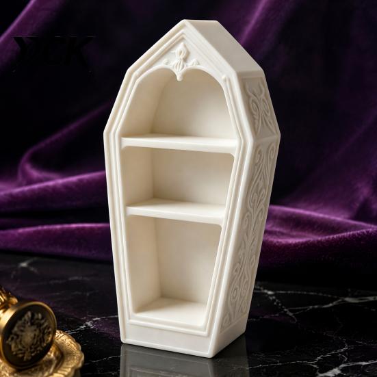 Unique Gothic Gift for Her Coffin-Shaped Jewelry Storage Box, 3D Printed Mini Casket Ring Shelf Crystals Trinket Holder, Halloween Spooky Desk