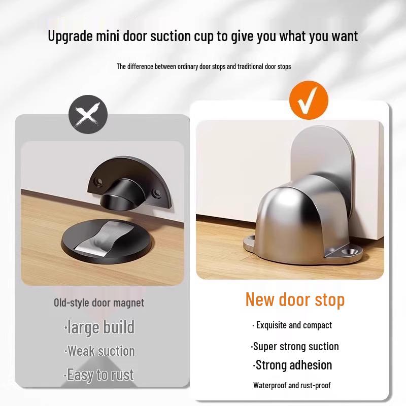 Магнитный дверной стопор без сверления - Сильный противоударный напольный магнит для дверей спальни и дома